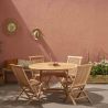 Table ronde pliable en teck