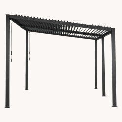 Pergola bioclimatique SUN sur fond blanc, vue de côté