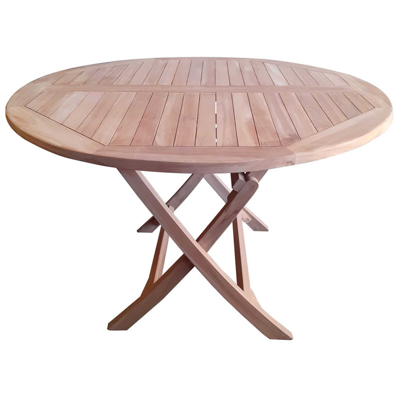 Table ronde pliable en teck