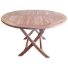 Table ronde pliable en teck