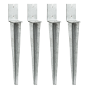 Lot de 4 supports en acier galvanisé à enfoncer