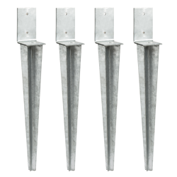 Lot de 4 supports en acier galvanisé à enfoncer