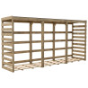 Abri-bûches COLOMBUS XXL 174 x 82 x 356 cm en bois traité, vue de 3/4