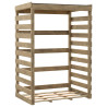 Abri-bûches COLOMBUS 174 x 82 x 120 cm en bois traité, vue de 3/4