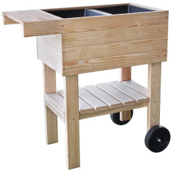 Desserte Potagère en bois sur roues PRUNELLA – 80 x 44,5 x 80 cm 27L