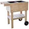 Desserte Potagère en bois sur roues PRUNELLA – 80 x 44,5 x 80 cm 27L