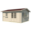 Abri de jardin en bois avec toiture en ardoise rouge - porte et fenêtres double vitrage ELISTA | 17,5m²