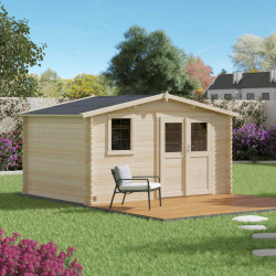 Abri de jardin en bois avec toiture en feutre bitumé JUNO | 10,1 m²