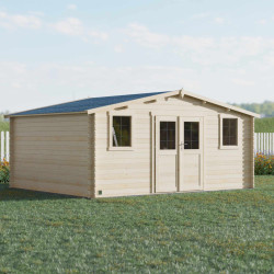 Abri de jardin en bois avec toiture en feutre bitumé JUNO | 17,5 m²