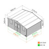 Abri de jardin en bois avec toiture en feutre bitumé JUNO | 17,5 m²