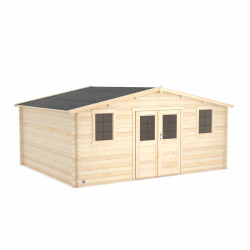 Abri de jardin en bois avec toiture en feutre bitumé JUNO | 17,5 m²