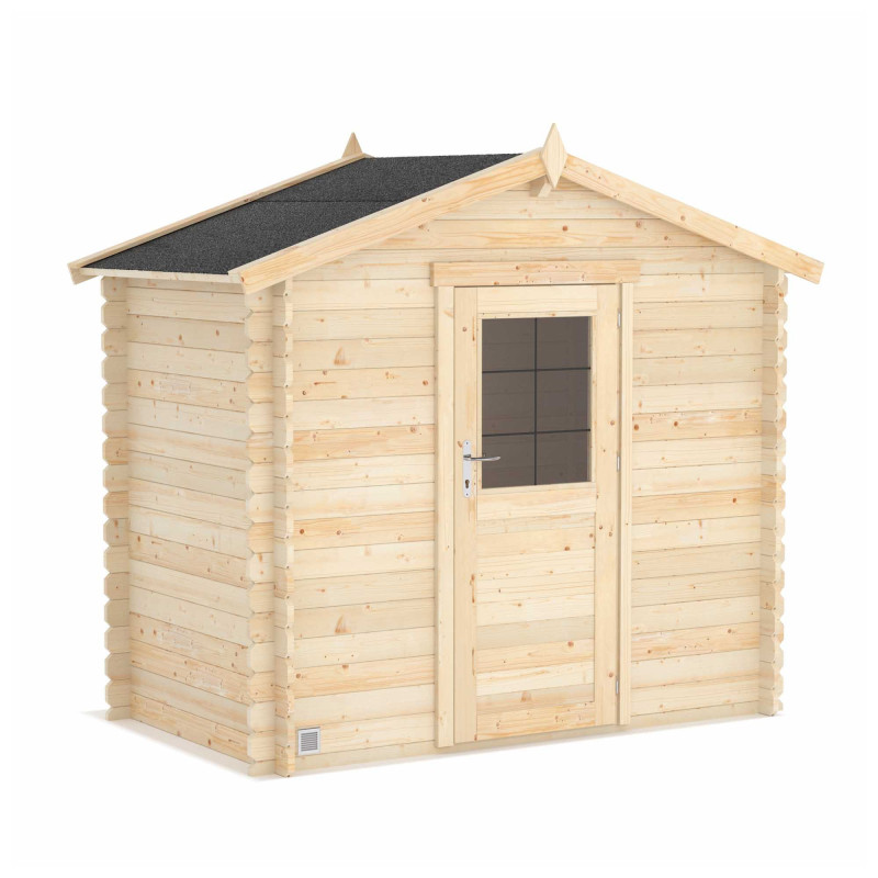 Abri de jardin en bois avec toiture en feutre bitumé et serrure inox JUNO | 2,8 m²