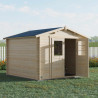 Abri de jardin en bois avec toiture en feutre bitumé JUNO | 7,4 m²