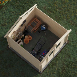 Abri de jardin en bois avec toiture en feutre bitumé JUNO | 7,4 m²