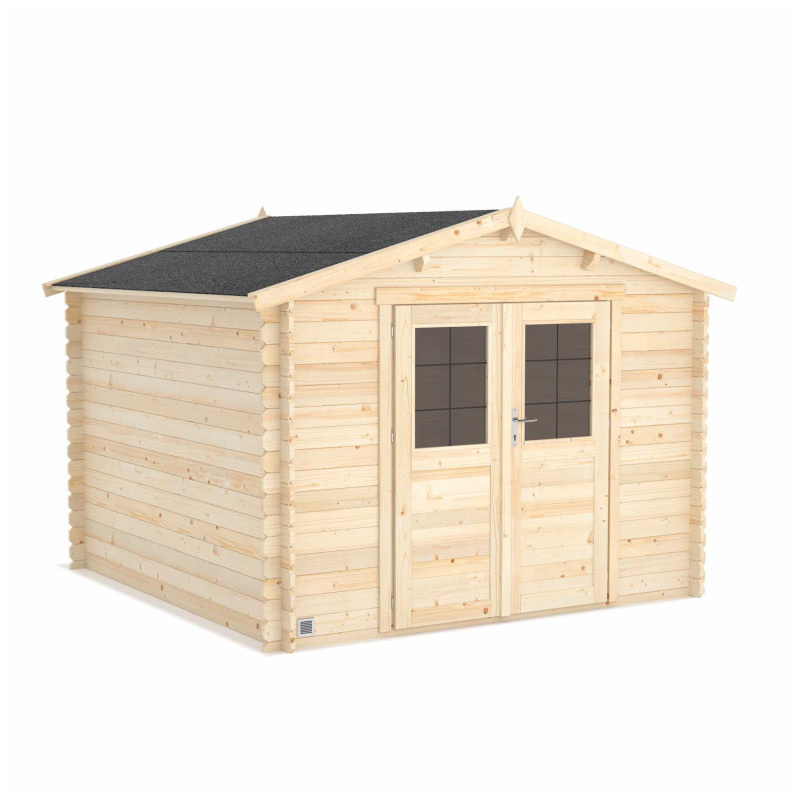 Abri de jardin en bois avec toiture en feutre bitumé JUNO | 7,4 m²