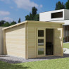 Abri de jardin en bois avec toiture mono-pente en feutre bitumé JUNO MODERN | 7,4 m²