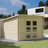 Abri de jardin en bois avec toiture mono-pente en feutre bitumé JUNO MODERN | 7,4 m²