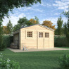 Abri de jardin en bois avec toiture en acier galvanisé SHELTY+  | 13,4 m²