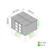 Abri de jardin en bois avec toiture mono-pente en acier galvanisé SHELTY+ MODERN | 8,9 m²
