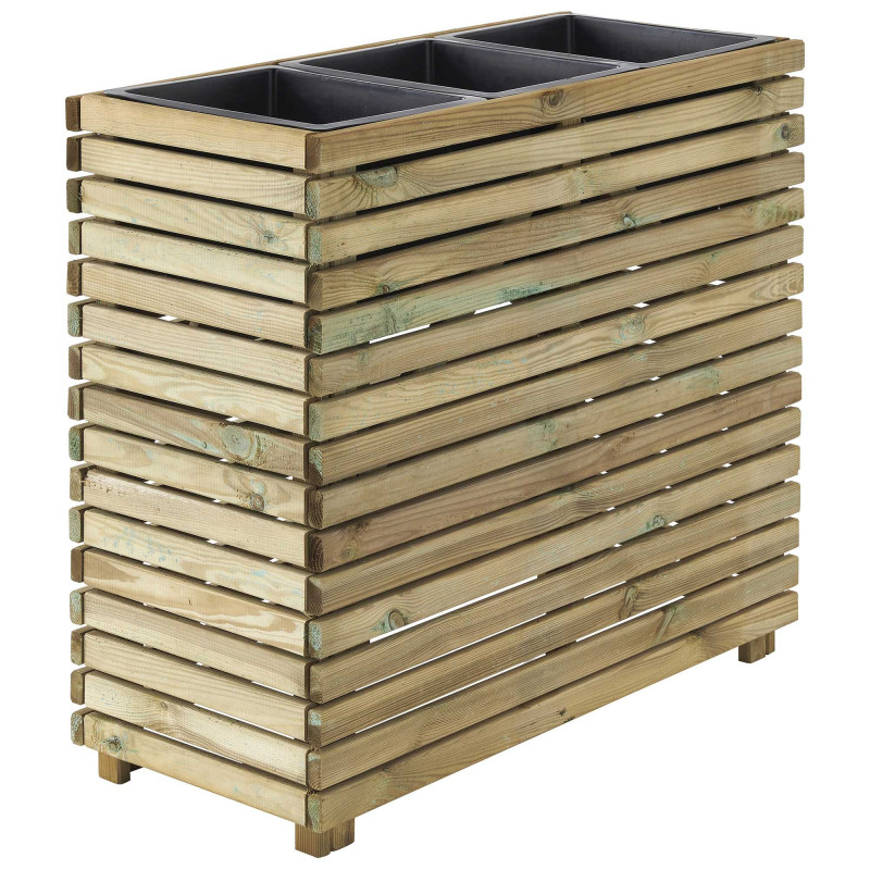 Bacs à fleurs 3 pots haut Horizon - 90 x 39,4 x 80
