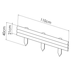 Bordure TRAVERSE schéma avec dimensions