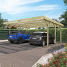 Carport double Jean en ambiance en extérieur avec deux véhicules garés en dessous