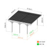 Schéma technique du carport double Jean avec mesures exactes