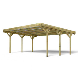 Carport double Jean, vue de 3/4