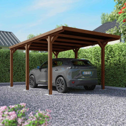 Carport Victor en ambiance en extérieur avec une voiture garée en dessous