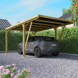 Carport Victor modern en ambiance en extérieur avec une voiture garée en dessous