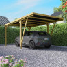 Carport Victor modern en ambiance en extérieur avec une voiture garée en dessous