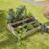 Carré potager HORIZON 209L en situation dans un jardin avec des plantations dedans