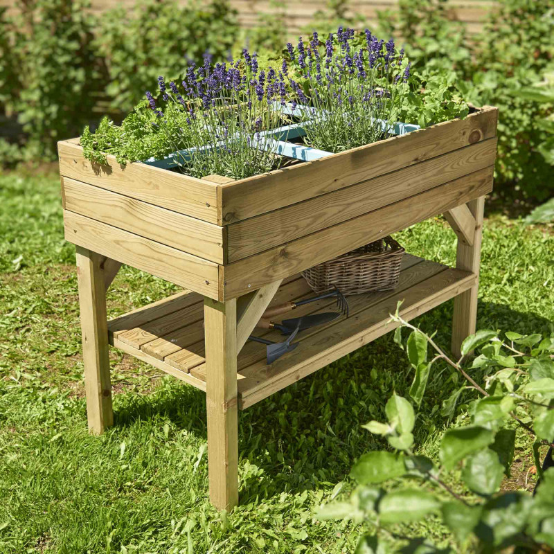Carré Potager Sur Pieds Cerland - 80x150x87 Cm, 270 L - Bois Certifié PEFC