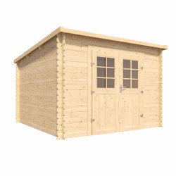 Abri de jardin en bois avec toiture mono-pente en feutre bitumé et serrure inox VALLO MODERN | 7.5m²