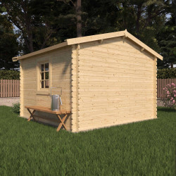 Abri de jardin en bois avec toiture en feutre bitumé et serrure inox VALLO FENETRE | 7.5m²