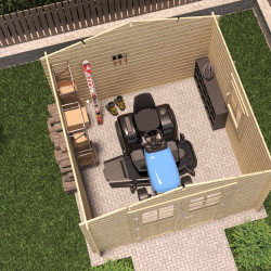 Abri de jardin en bois avec toiture en feutre bitumé et serrure inox VALLO FENETRE | 7.5m²