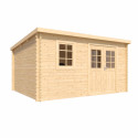 Abri de jardin en bois avec toiture mono-pente en feutre bitumé et serrure inox  VALLO MODERN | 8,4m²