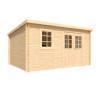 Abri de jardin en bois avec toiture mono-pente en feutre bitumé et serrure inox  VALLO MODERN | 8,4m²