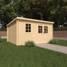Abri de jardin en bois avec toiture mono-pente en feutre bitumé et serrure inox  VALLO MODERN | 8,4m²