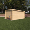 Abri de jardin en bois avec toiture mono-pente en feutre bitumé et serrure inox  VALLO MODERN | 8,4m²