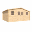 Abri de jardin en bois avec toiture en feutre bitumé et serrure inox VALLO | 17m²