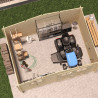 Abri de jardin en bois avec toiture en feutre bitumé et serrure inox VALLO | 14m²