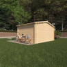 Abri de jardin en bois avec toiture en feutre bitumé et serrure inox VALLO | 14m²