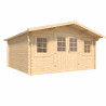Abri de jardin en bois avec toiture en feutre bitumé et serrure inox STELO | 14m²