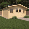 Abri de jardin en bois avec toiture en feutre bitumé et serrure inox STELO | 14m²
