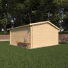 Abri de jardin en bois avec toiture en feutre bitumé et serrure inox STELO | 14m²