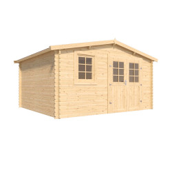 Abri de jardin en bois avec toiture en feutre bitumé et serrure inox VALLO | 12m²