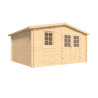 Abri de jardin en bois avec toiture en feutre bitumé et serrure inox VALLO | 12m²