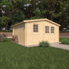 Abri de jardin en bois avec toiture en feutre bitumé et serrure inox VALLO | 12m²