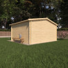 Abri de jardin en bois avec toiture en feutre bitumé et serrure inox VALLO | 12m²